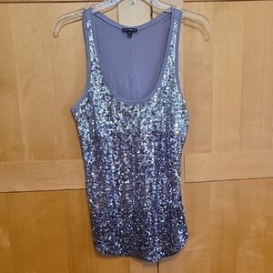 Express Silver Sequin Tank Top (S)